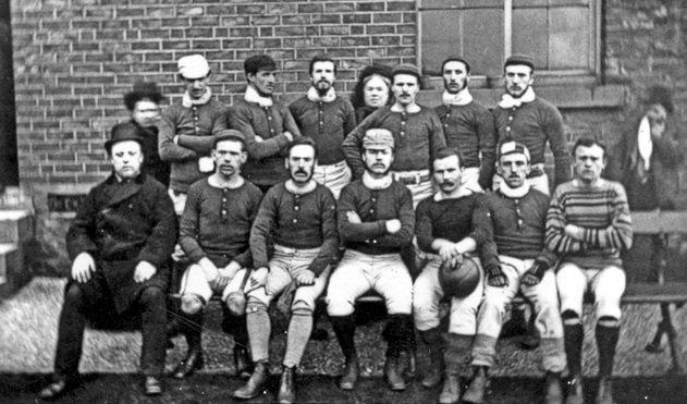 Historic Sheffield FC team photograph from the 19th century, representing the origins of organised football.