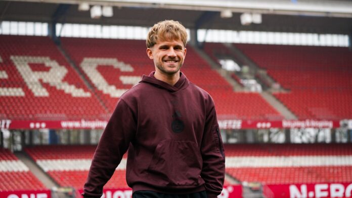 Johannes Stadler, goalkeeper coach at 1. FC Nürnberg, standing inside the club’s stadium during a training day.