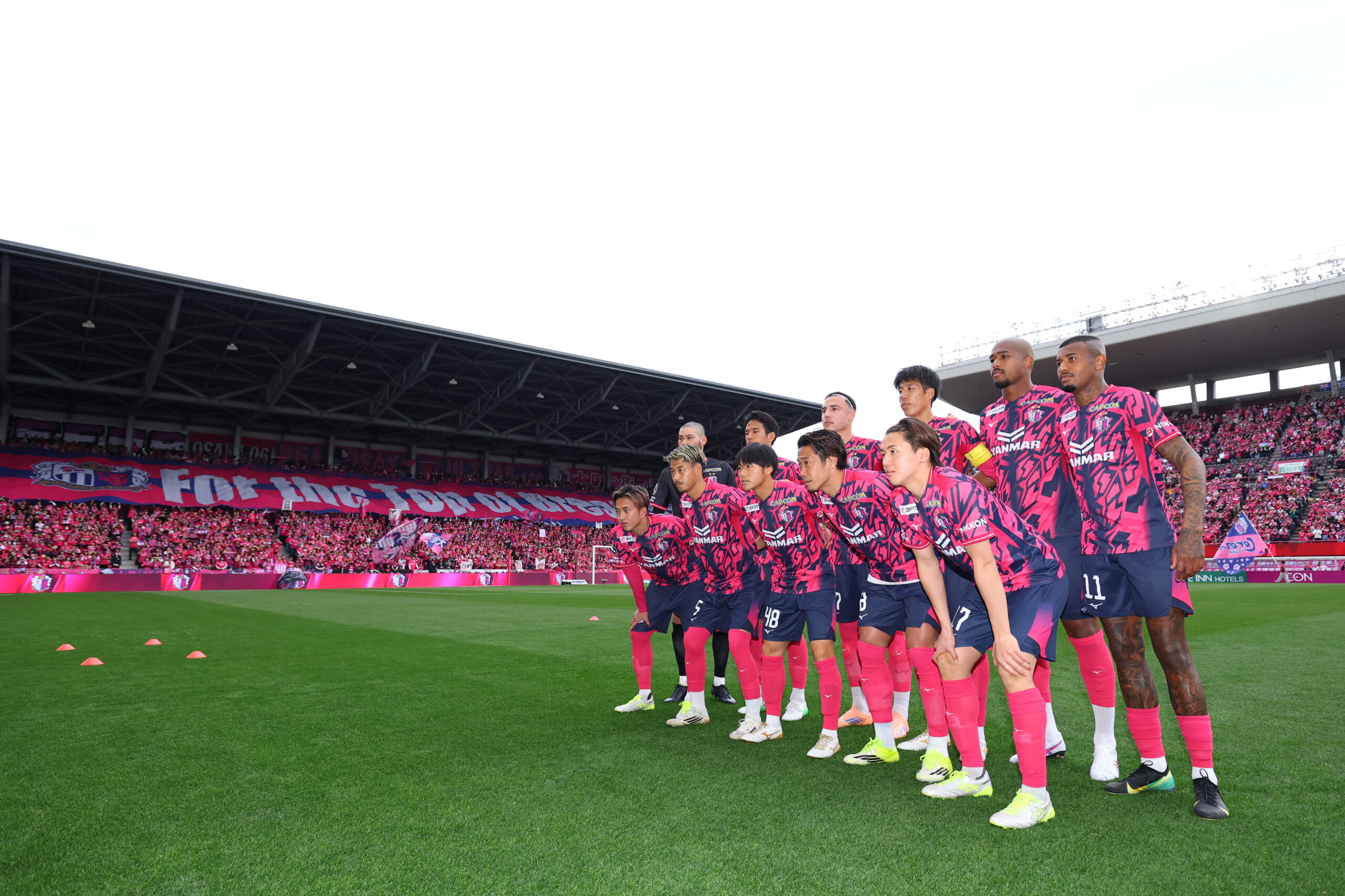 Cerezo Osaka team lineup before kickoff representing unity and club identity in the J League