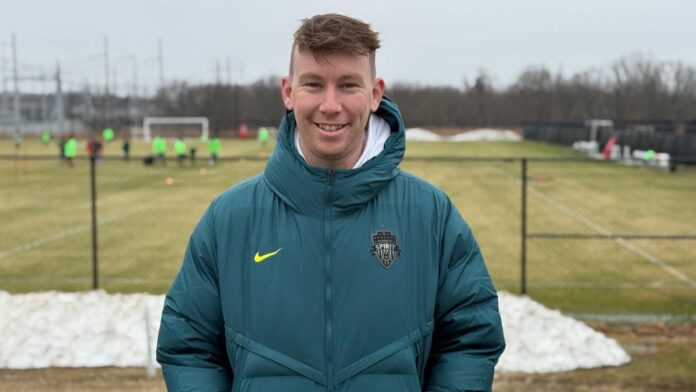 James Hocken, Sporting Director of Washington Spirit, during a training session at the club’s practice facility.