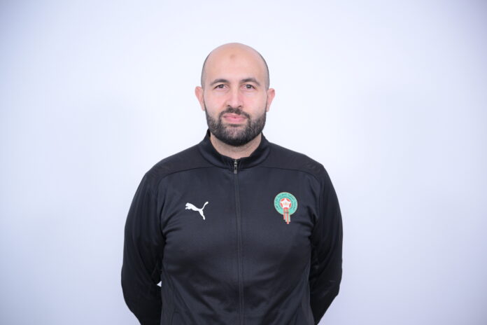 Zakarya Oumouche, Moroccan football coach and U17 national team assistant, in official team training apparel.