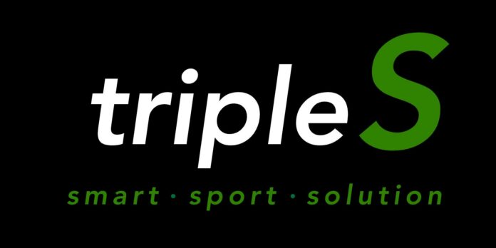 tripleS football training concept logo representing smart sport solution and performance technology