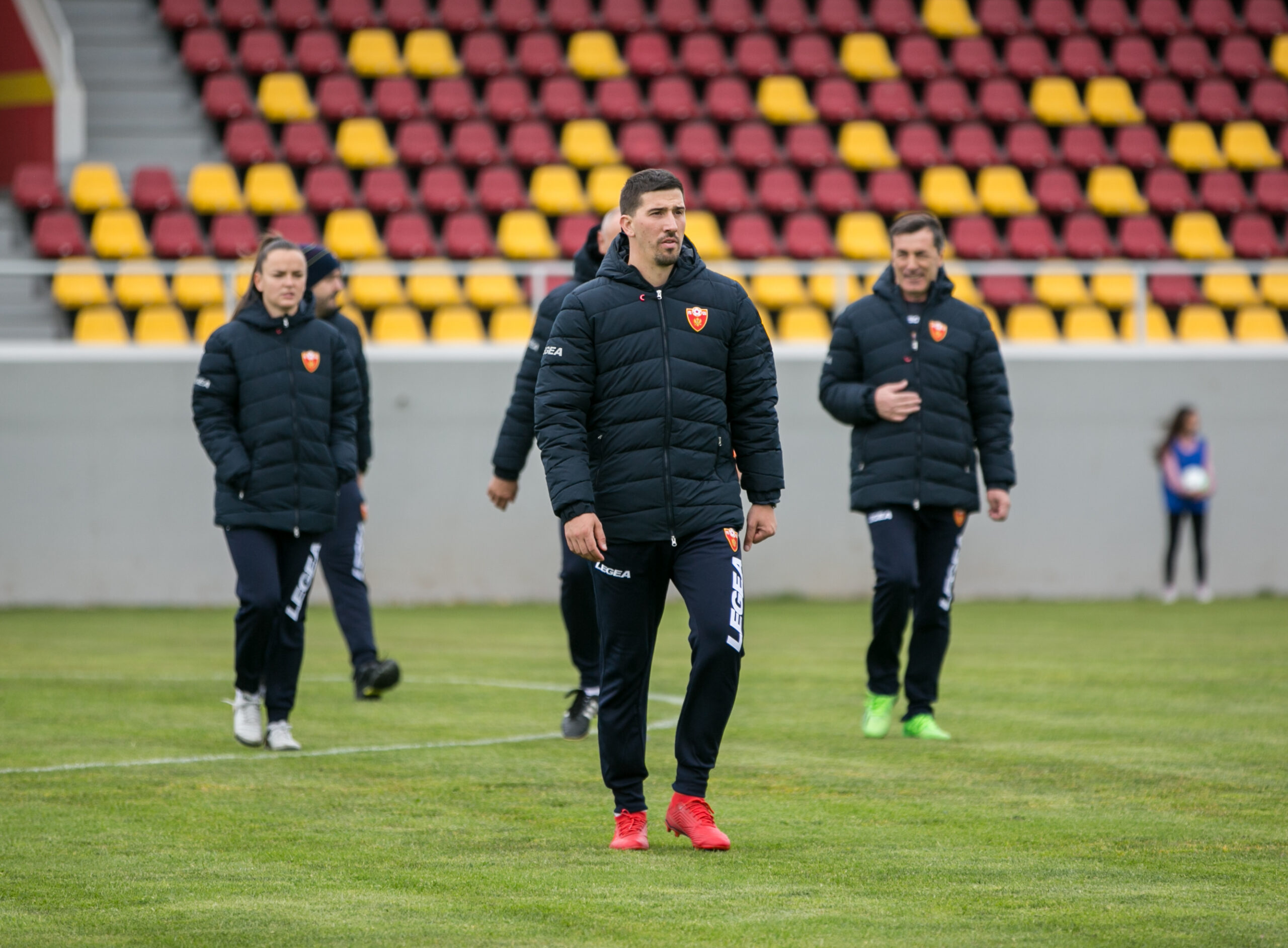 Ivan Tatar during a Montenegro national team training session ahead of international competition.