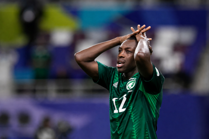 Saud Abdulhamid reacts during Saudi Arabia vs Oman on 16 January 2024, reflecting pressure in international football