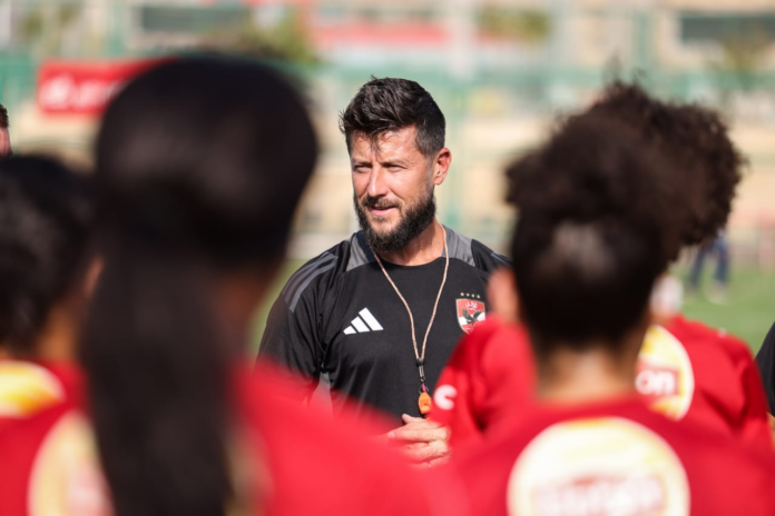 Dimitri Lipoff coaching a women's football training session during his time with Al Ahly.