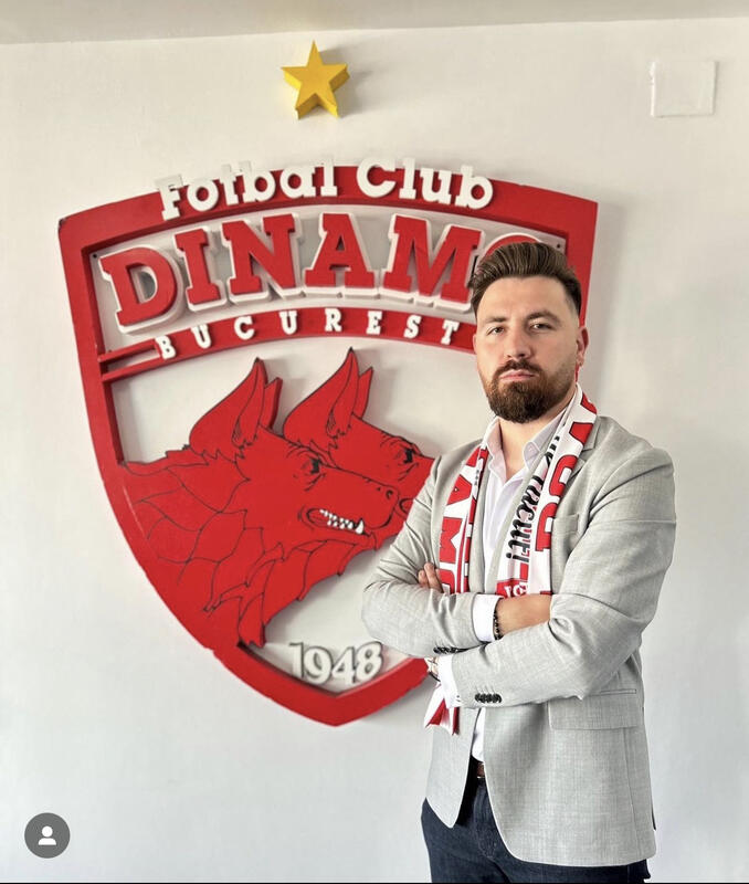 Gabriel Glăvan at Dinamo București, reflecting his role in rebuilding the club’s sporting structure.