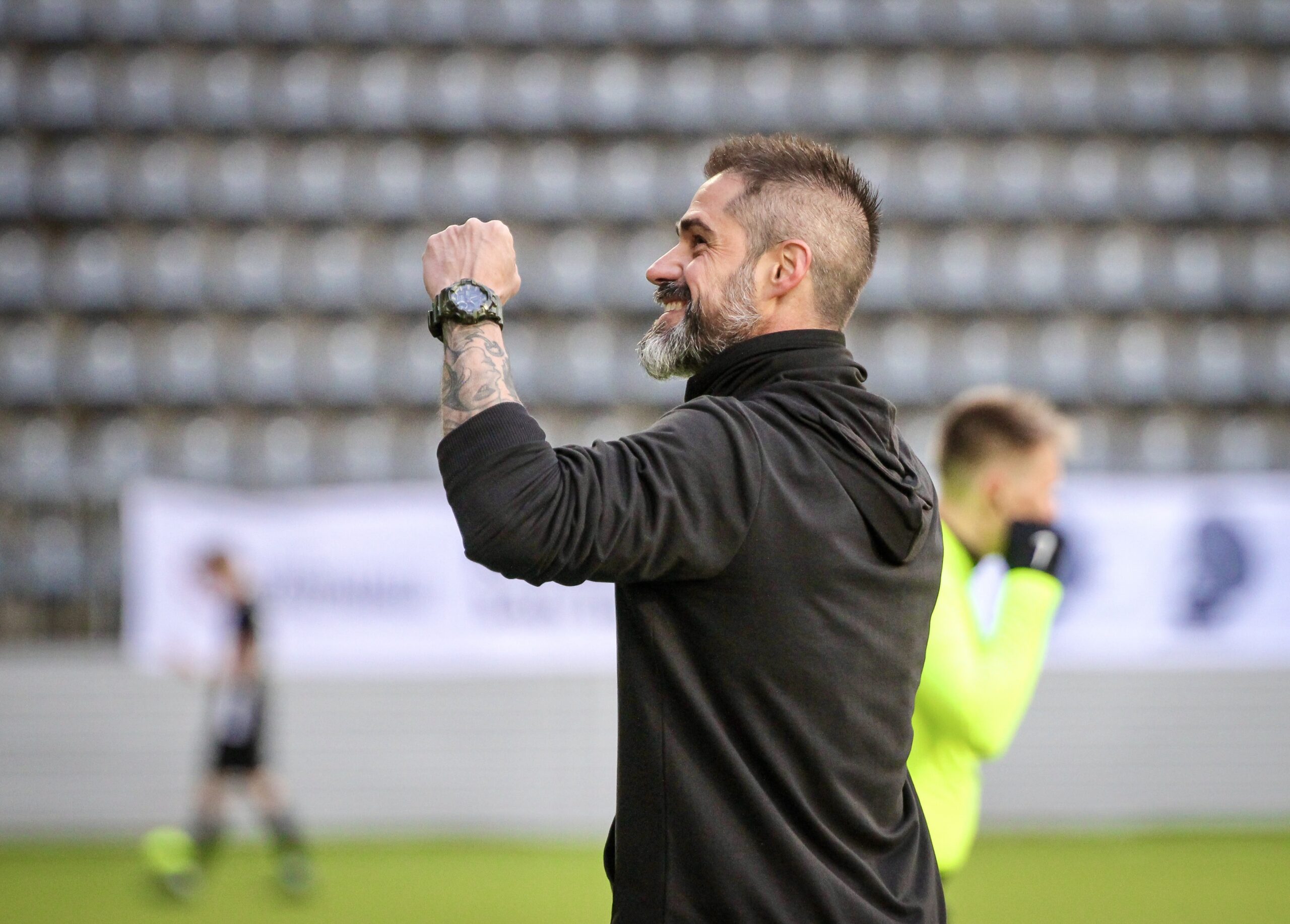 Ivan Piñol Zoroa celebrates during a TPS match in Finland.