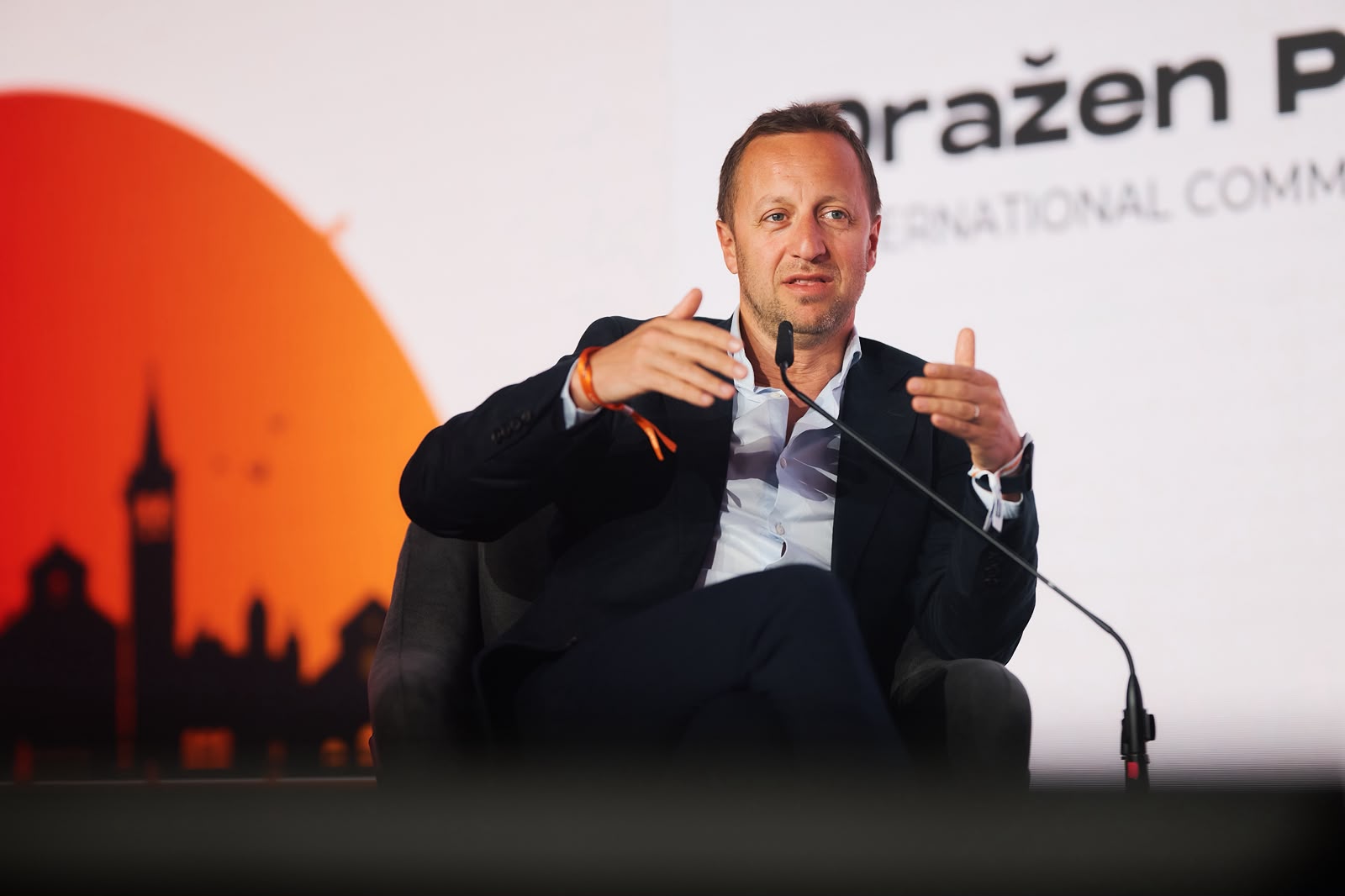 Misha Sher at Sunset Sports Festival Croatia discussing athlete enterprise and long-term value.