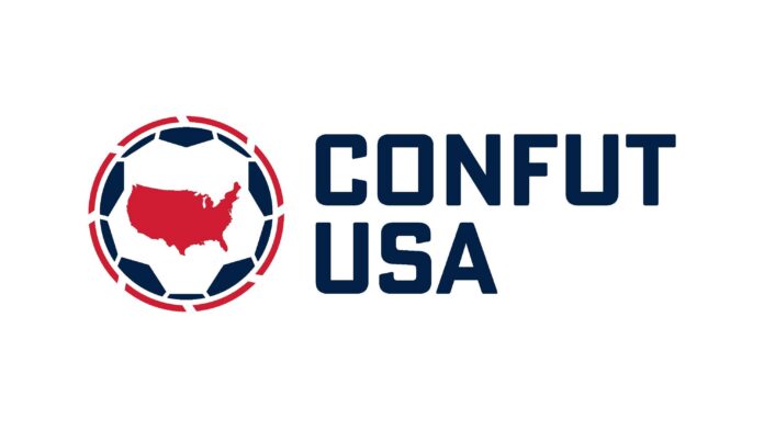 Confut USA logo for the 2026 football business event in the United States.
