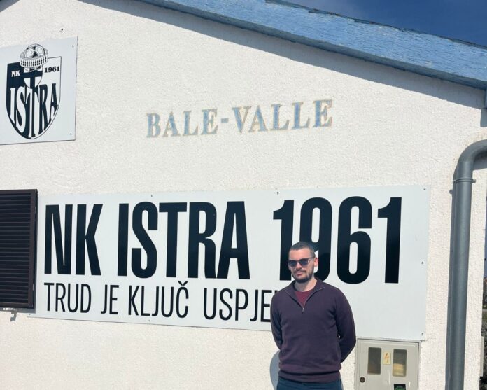 Grigorij Crnjak outside NK Istra 1961 during his football scouting career