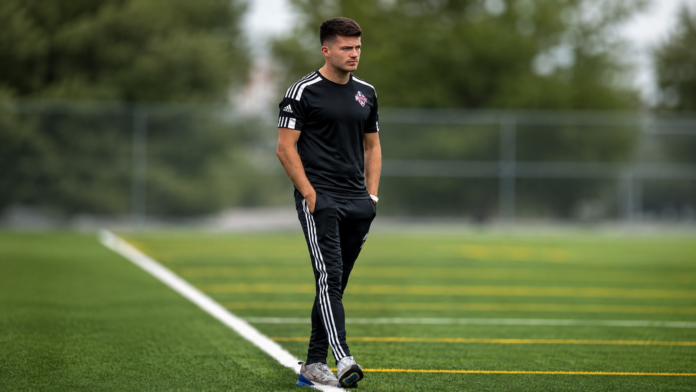 Conor Walsh on the training pitch in his role as Academy Director and First Team Coach at Chicago City.