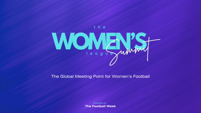 The Women's League Summit branding promoting a global online event for leaders across women's football.