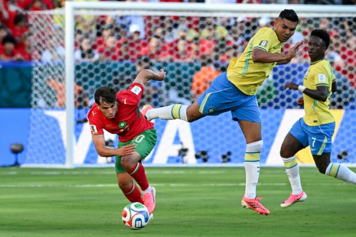 Casemiro in action for Brazil during the 2026 FIFA World Cup.