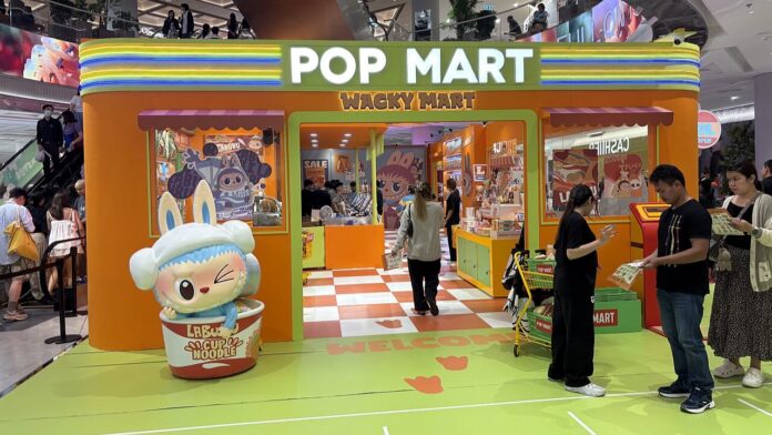 Pop Mart’s Labubu display at Dusit Central Park, reflecting the global cultural trends amplified by footballers.