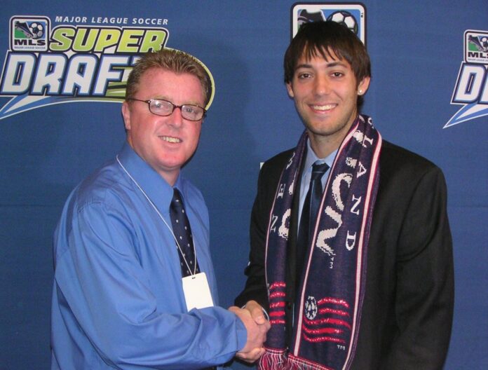 Clint Dempsey at the 2005 MLS SuperDraft following his selection by the New England Revolution.