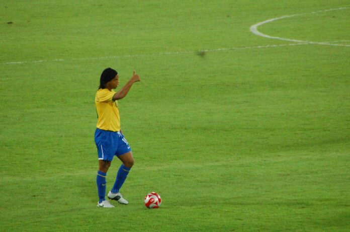 Ronaldinho representing Brazil, reflecting the enduring appeal and nostalgia surrounding football legends.